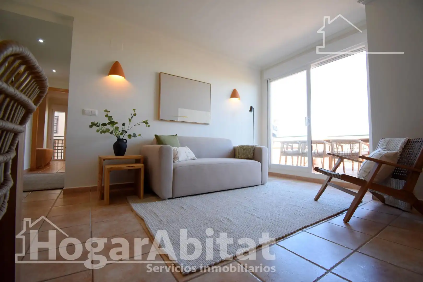 Sala de estar de Piso en venta en Pedreguer con Calefacción, Terraza y Amueblado
