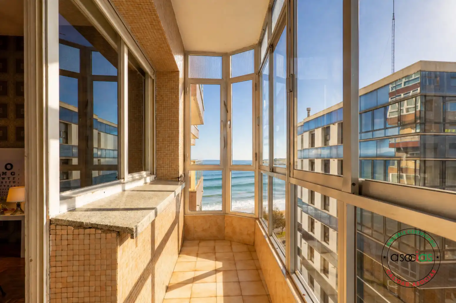 Balcony of Flat for sale in Gijón   with Heating, Parquet flooring and Terrace
