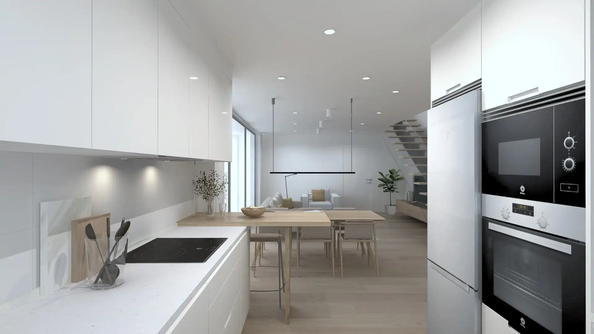 Cocina de Casa adosada en venta en Santiago de Compostela  con Calefacción, Jardín privado y Terraza