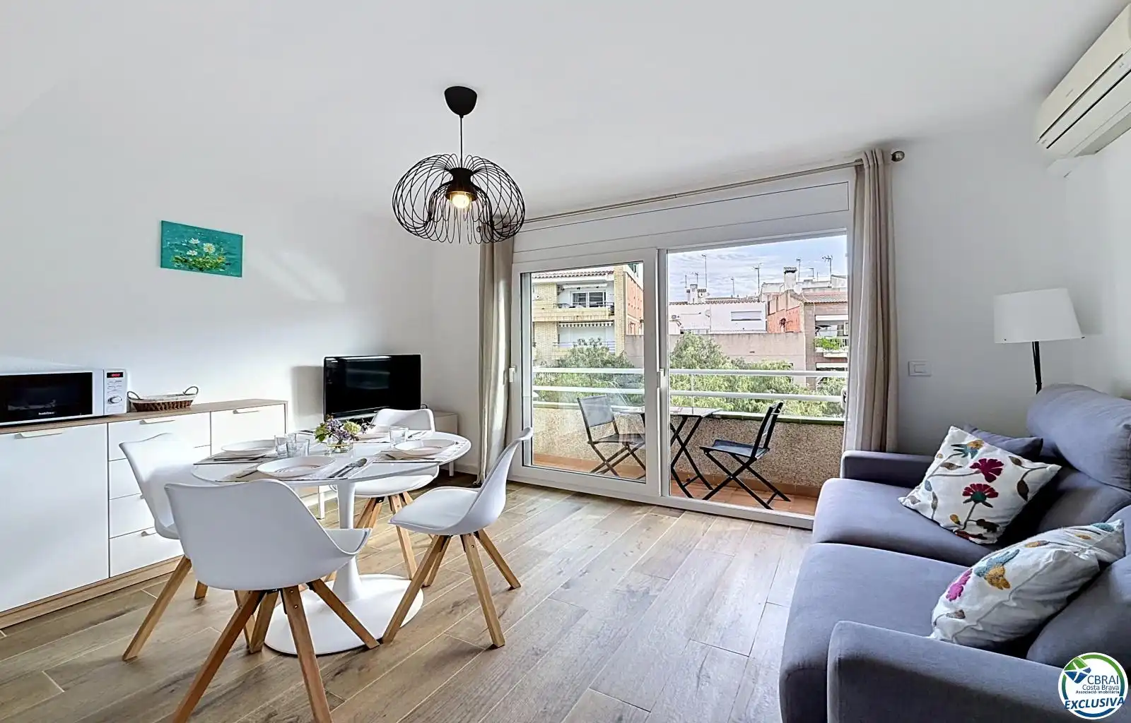 Living room of Flat for sale in Roses  with Air Conditioner, Terrace and Furnished