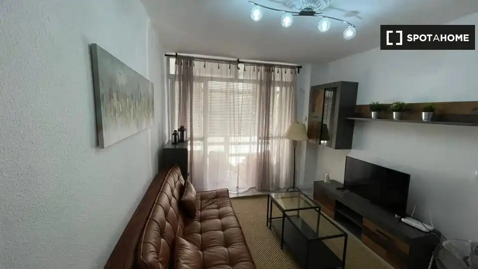 Living room of Flat for share in Málaga  with Air Conditioner, Terrace and Furnished