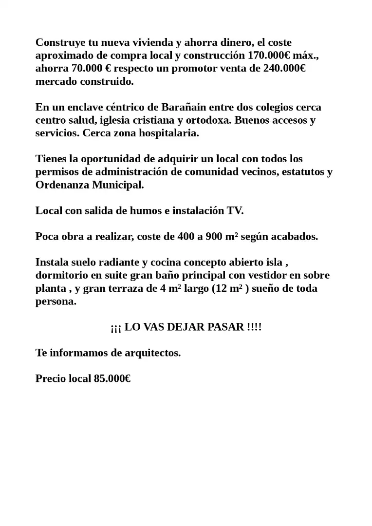 Local en venta en Barañáin / Barañain con Aire acondicionado, Calefacción y Terraza
