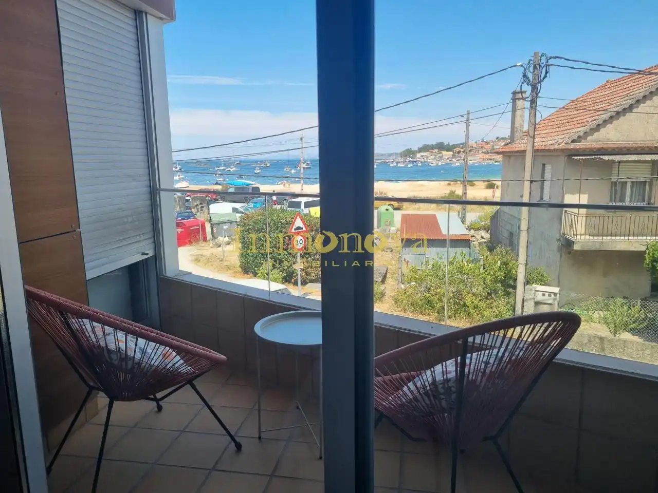 Terraza de Piso de alquiler en Cangas  con Calefacción, Amueblado y Balcón