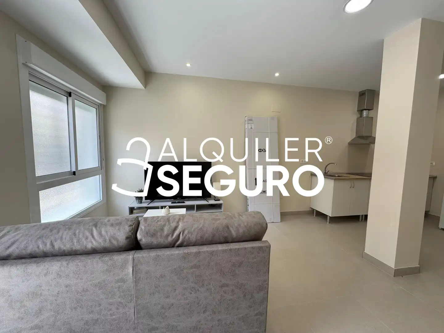 Sala d'estar de Estudi de lloguer en Málaga amb Aire condicionat