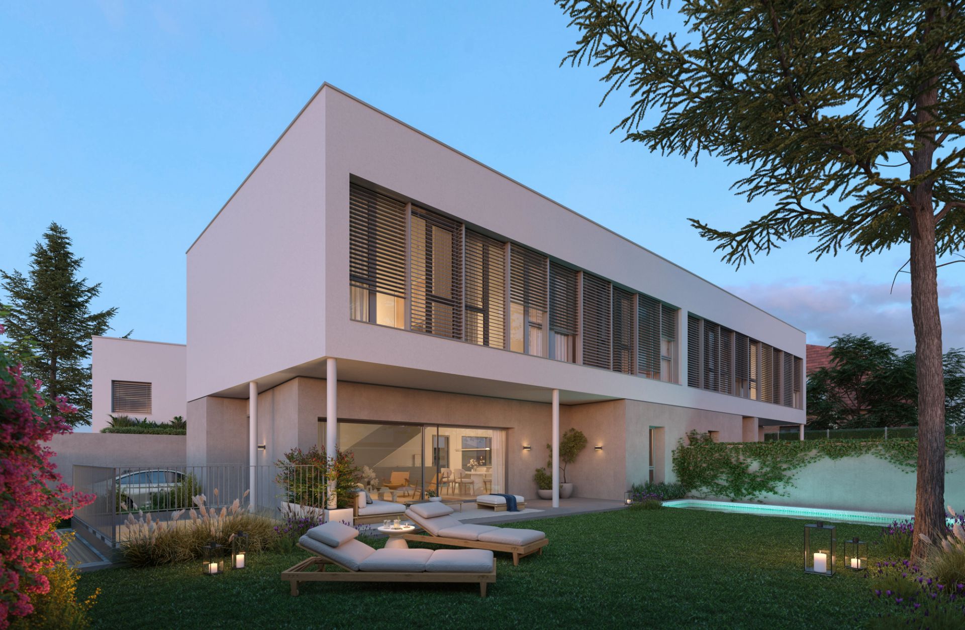 Vista exterior de Casa adosada en venta en Pozuelo de Alarcón con Jardín privado y Piscina