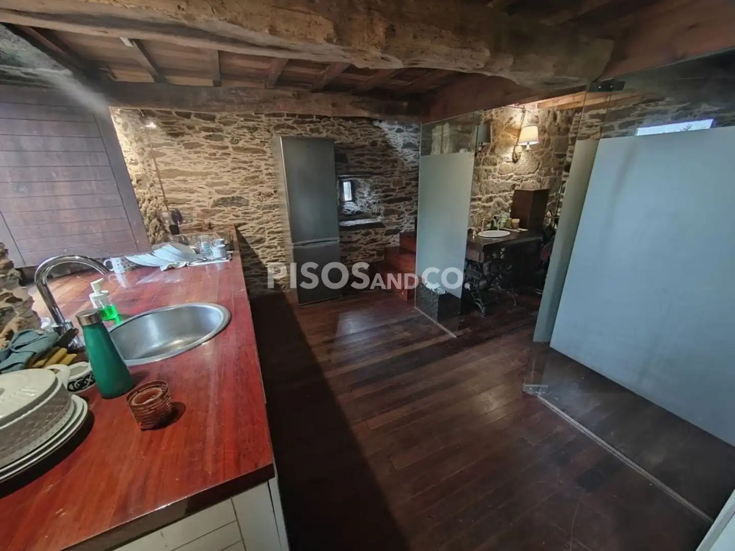 Kitchen of Houses for sale in Irixoa  with Heating, Terrace and Swimming Pool