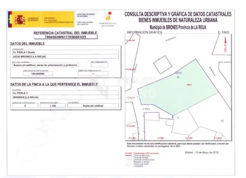 Terreno residencial en venta en Calle Perla