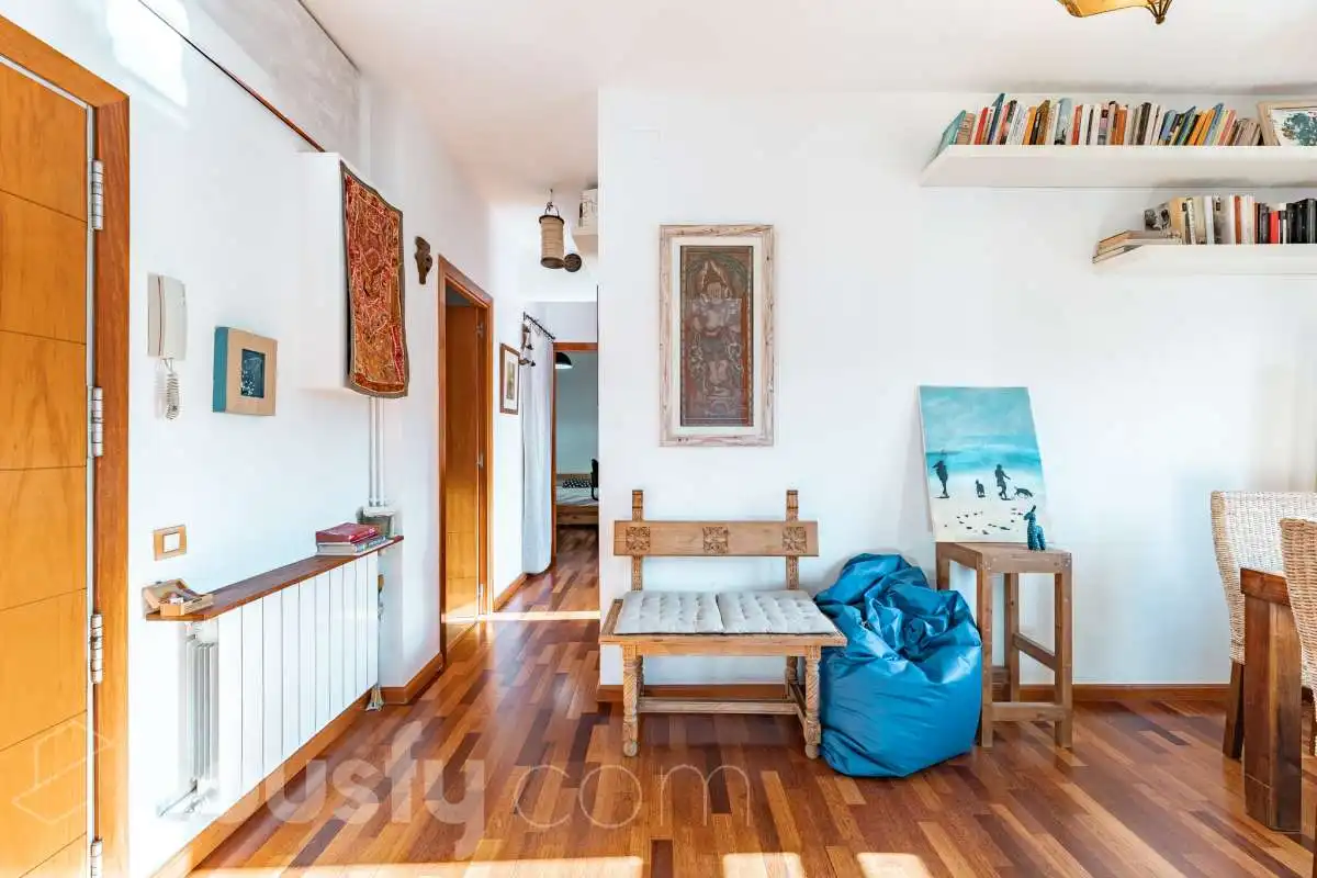 Sala d'estar de Àtic en venda en Barcelona amb Aire condicionat, Calefacció i Parquet