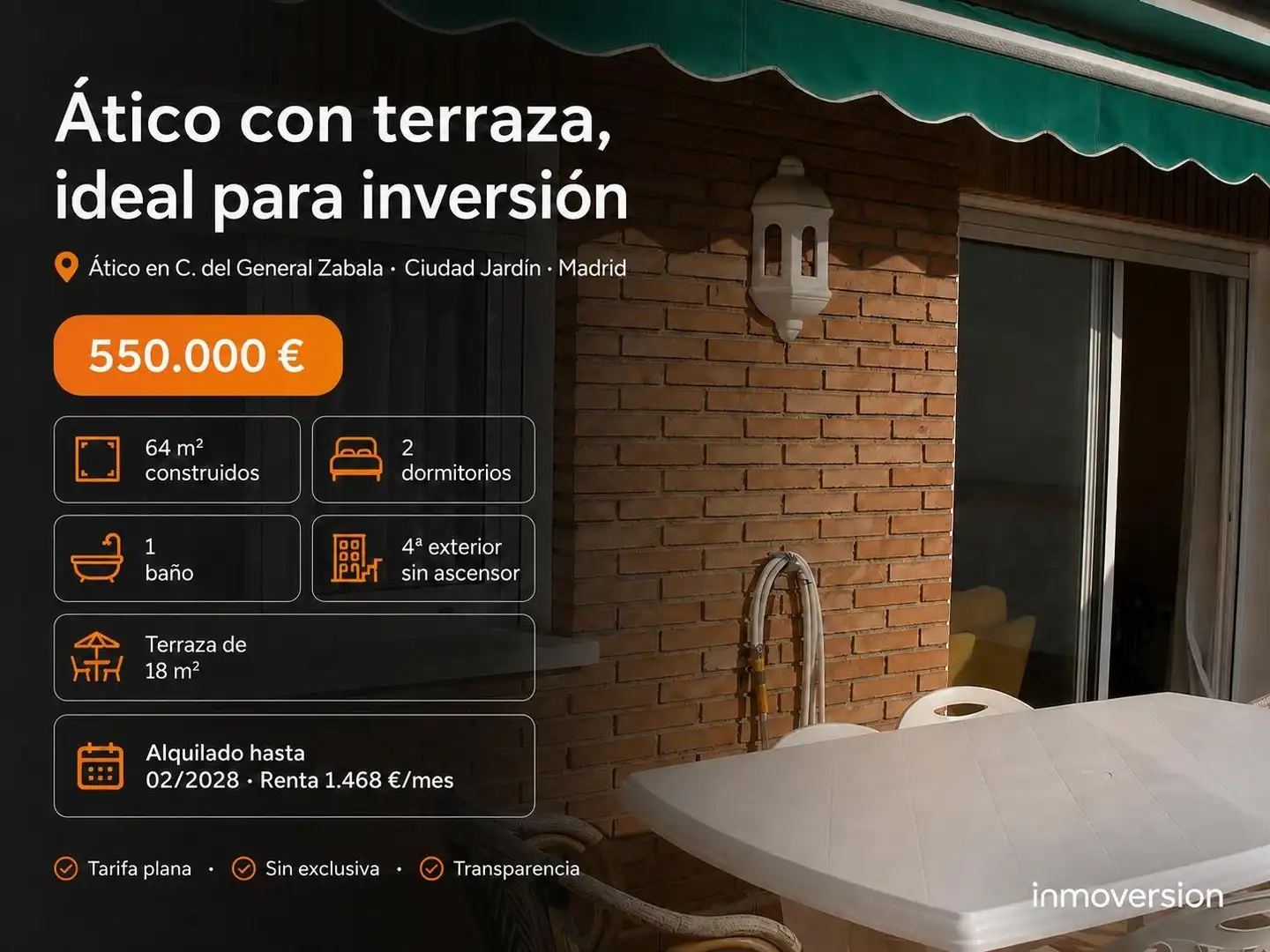 Jardí de Àtic en venda en Madrid amb Aire condicionat, Calefacció i Terrassa