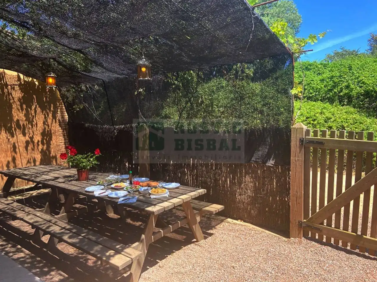 Terraza de Finca rústica de alquiler en Llagostera con Calefacción, Amueblado y Piscina comunitaria