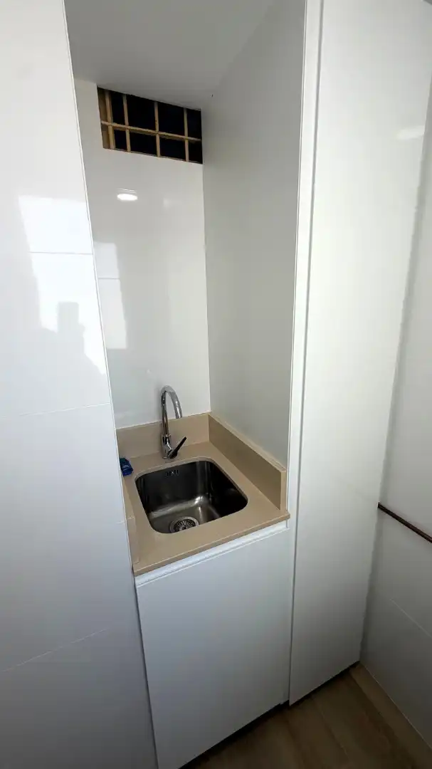Kitchen of Flat for rent in Valencia  with Air Conditioner, Terrace and Furnished