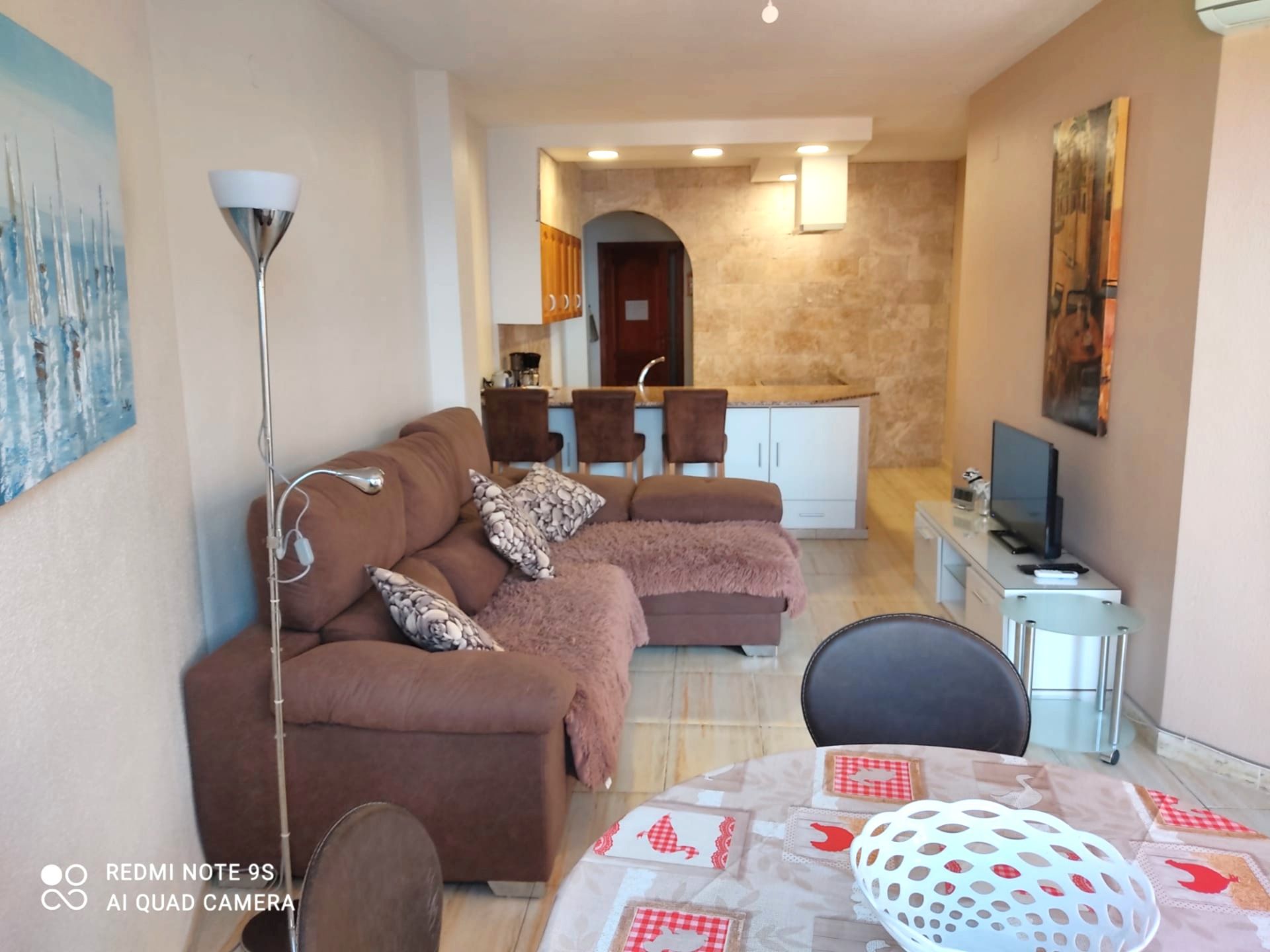 Sala de estar de Apartamento en venta en Calpe / Calp con Aire acondicionado, Terraza y Amueblado