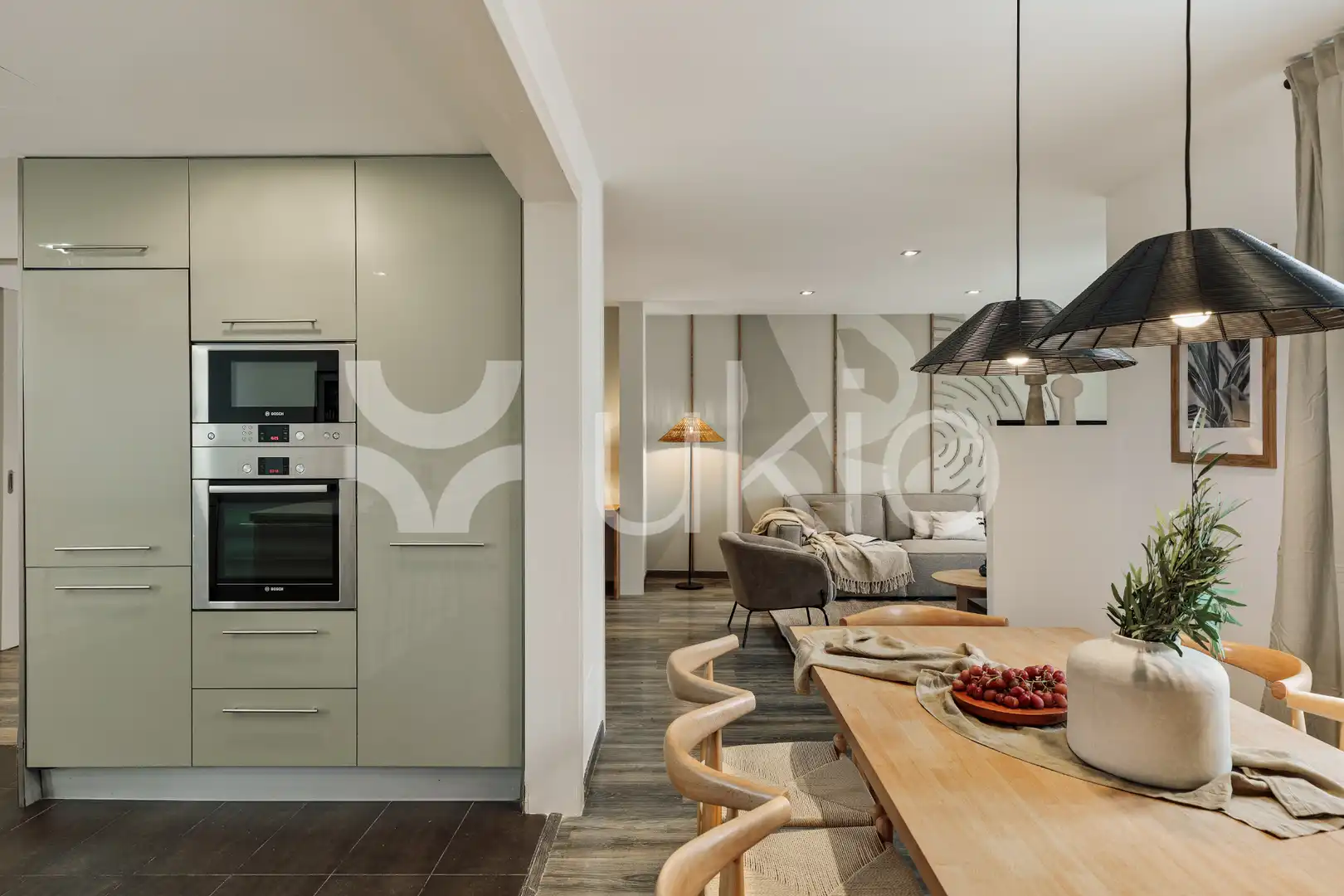 Cocina de Apartamento de alquiler en Barcelona con Aire acondicionado, Calefacción y Terraza