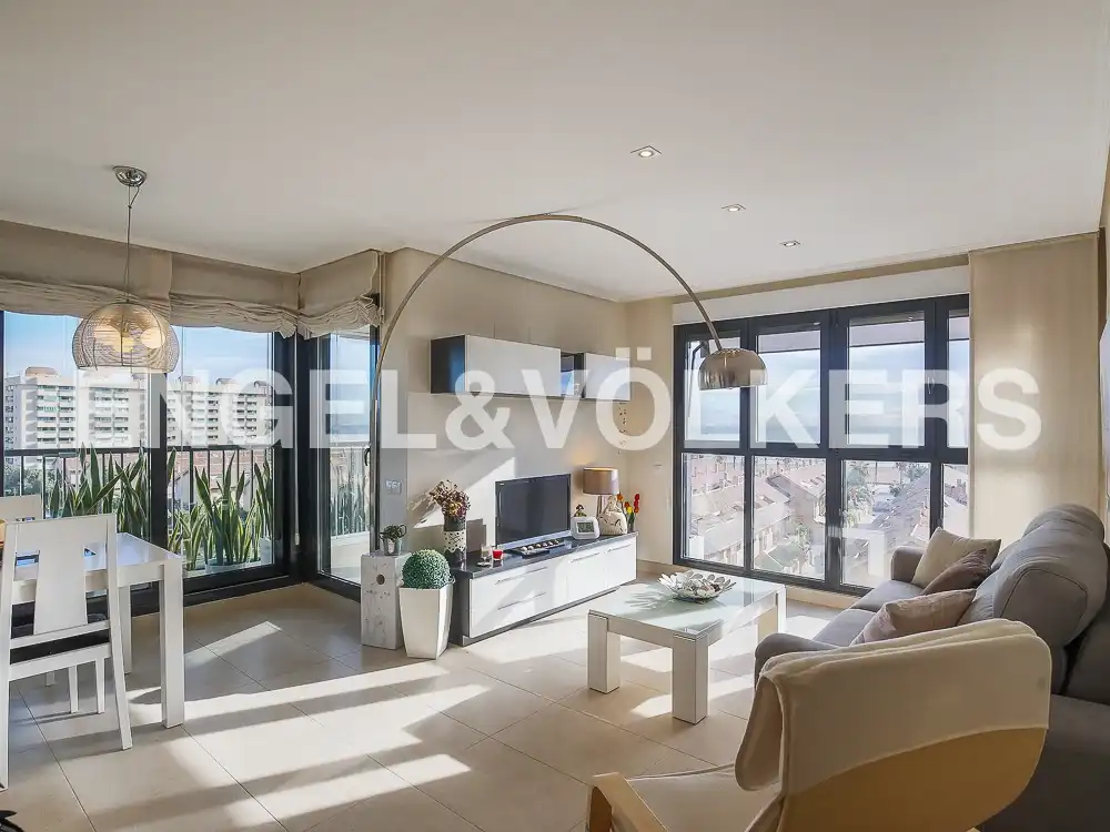 Sala de estar de Piso de alquiler en Alboraya con Aire acondicionado, Calefacción y Jardín privado