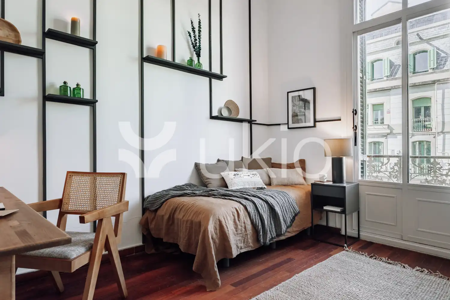 Schlafzimmer von Wohnungen zur Miete in Barcelona mit Klimaanlage, Heizung und Möbliert