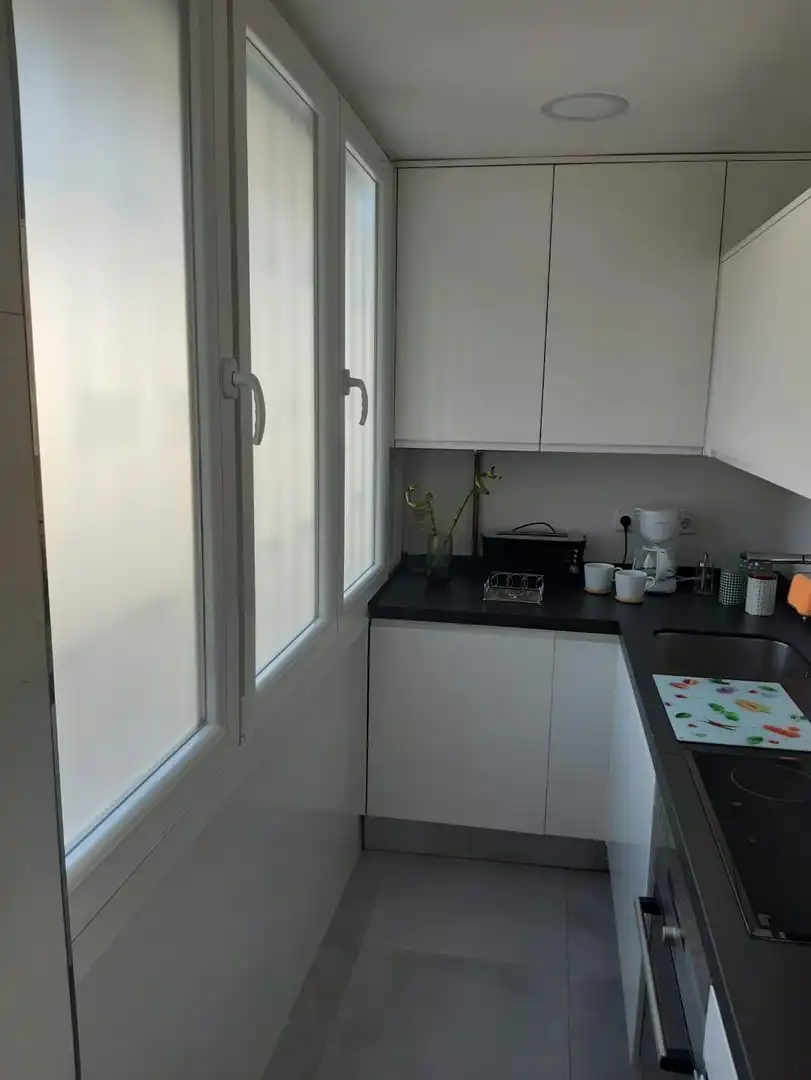 Kitchen of Flat for share in Madrid  with Private garden, Washing machine and TV