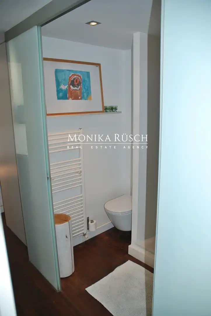 Bathroom of Flat for rent in Castelldefels  with Air Conditioner, Heating and Private garden