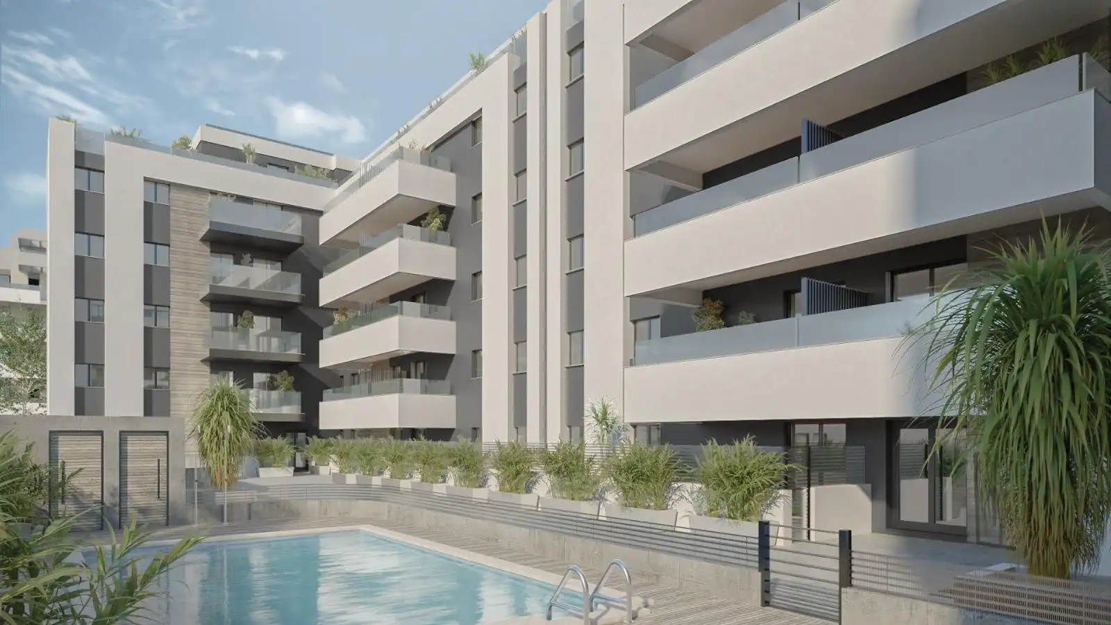 Swimming pool of Flat for sale in Mijas  with Air Conditioner, Heating and Terrace