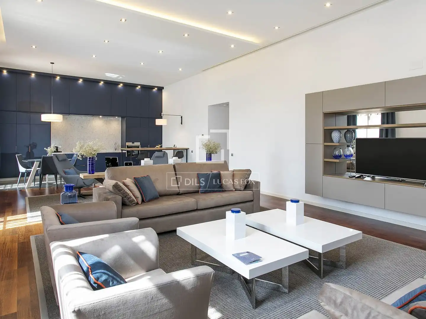 Sala d'estar de Pis en venda en Barcelona amb Aire condicionat, Terrassa i Piscina