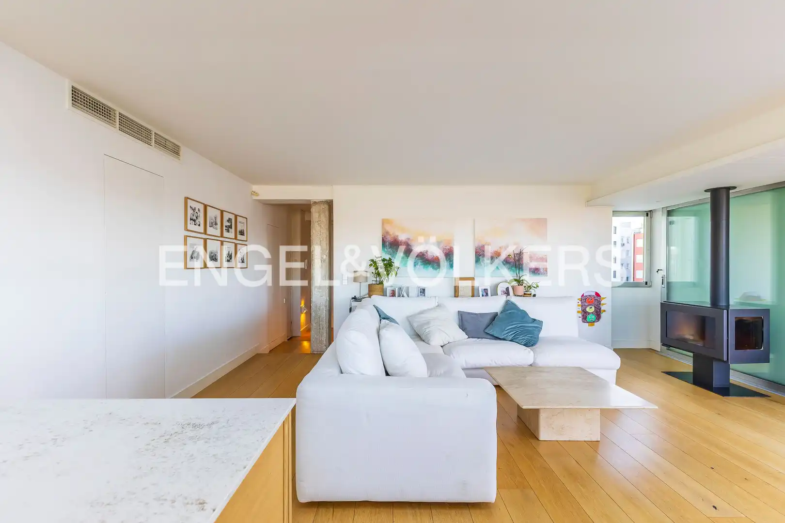 Wohnzimmer von Dachboden zur Miete in Madrid mit Klimaanlage, Heizung und Terrasse