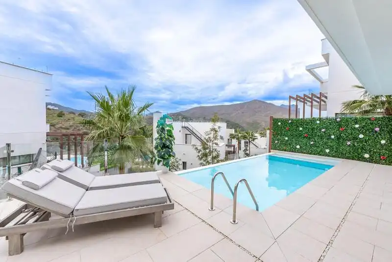 Terrassa de Casa o xalet de lloguer en Mijas amb Aire condicionat, Calefacció i Jardí privat