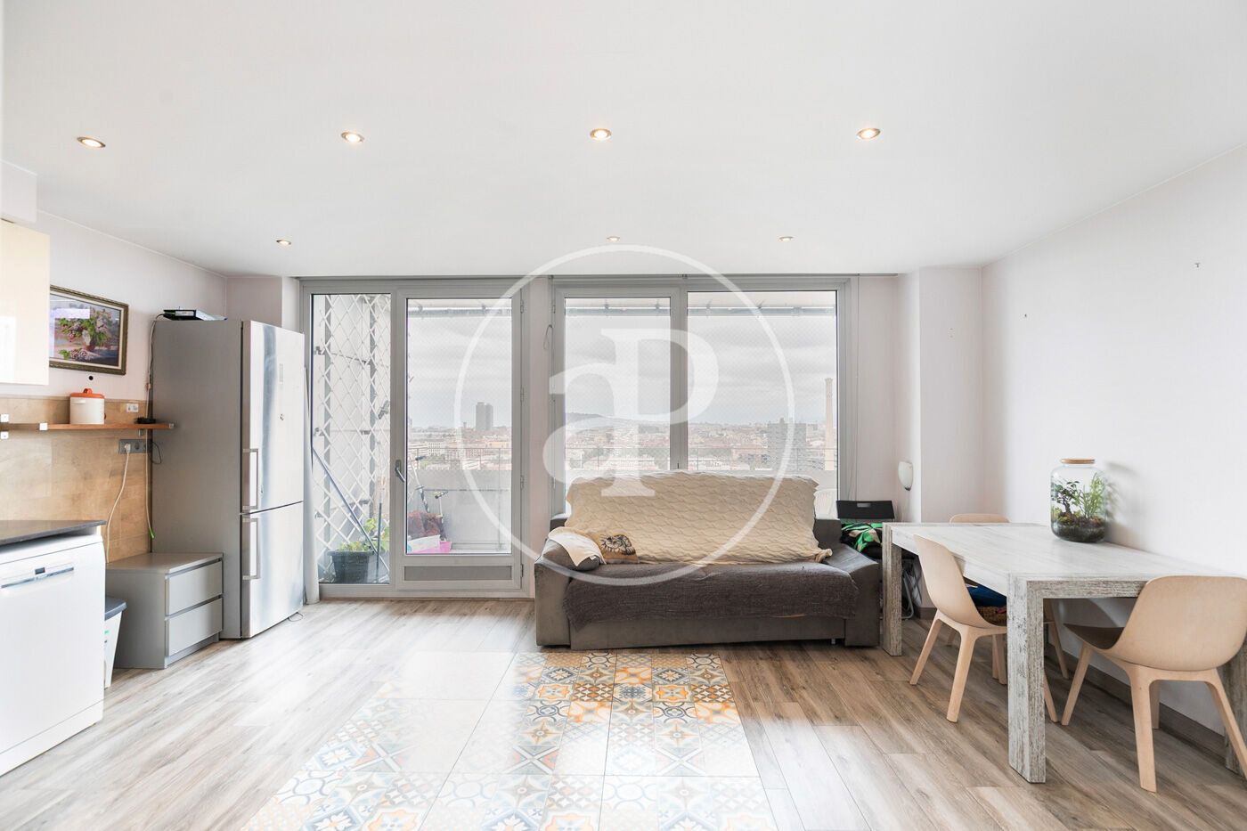 Living room of Flat for sale in  Barcelona Capital  with Air Conditioner, Heating and Private garden