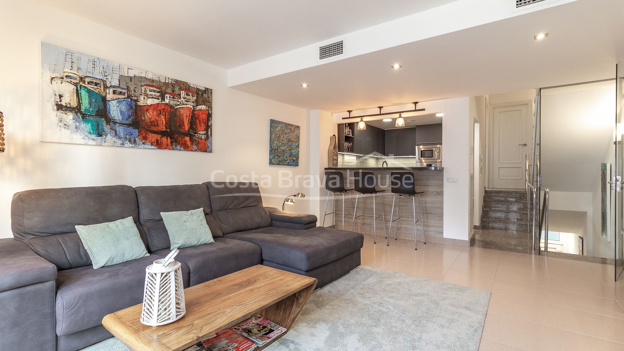 Living room of Single-family semi-detached for sale in Palafrugell  with Air Conditioner, Heating and Terrace