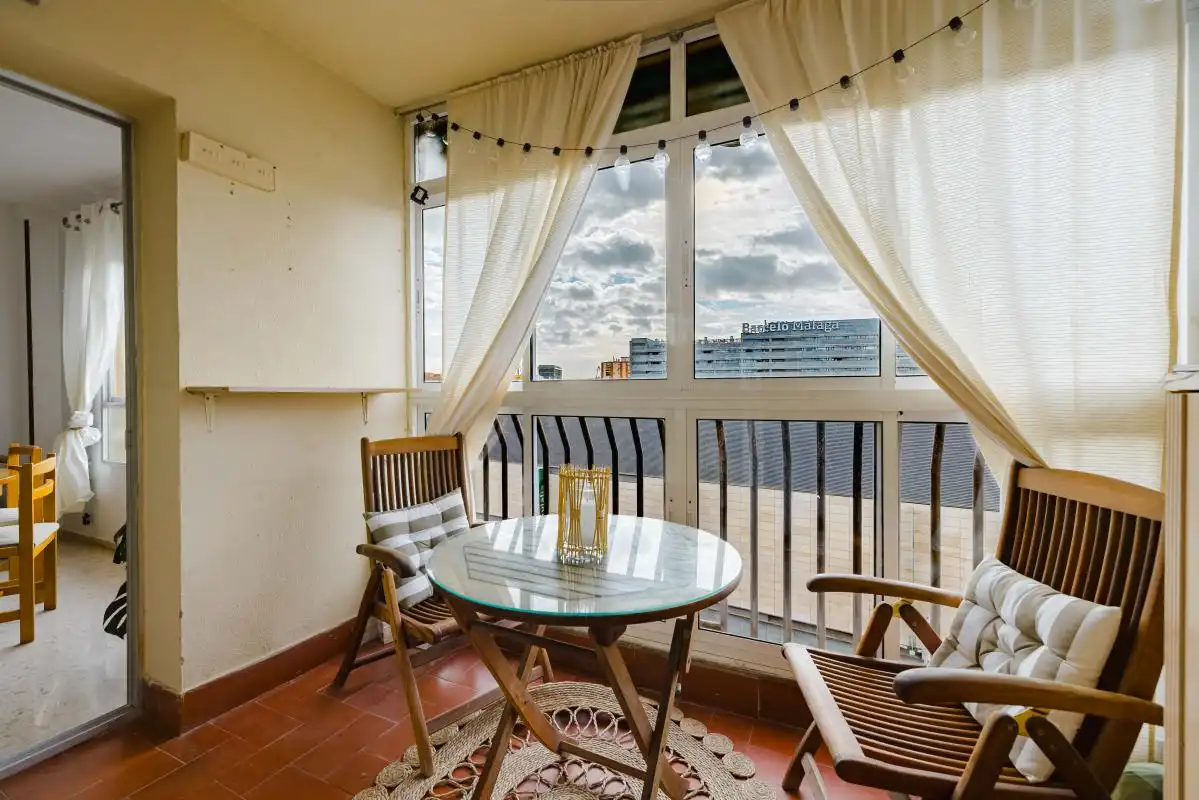 Balcony of Flat for sale in Málaga  with Air Conditioner, Heating and Private garden