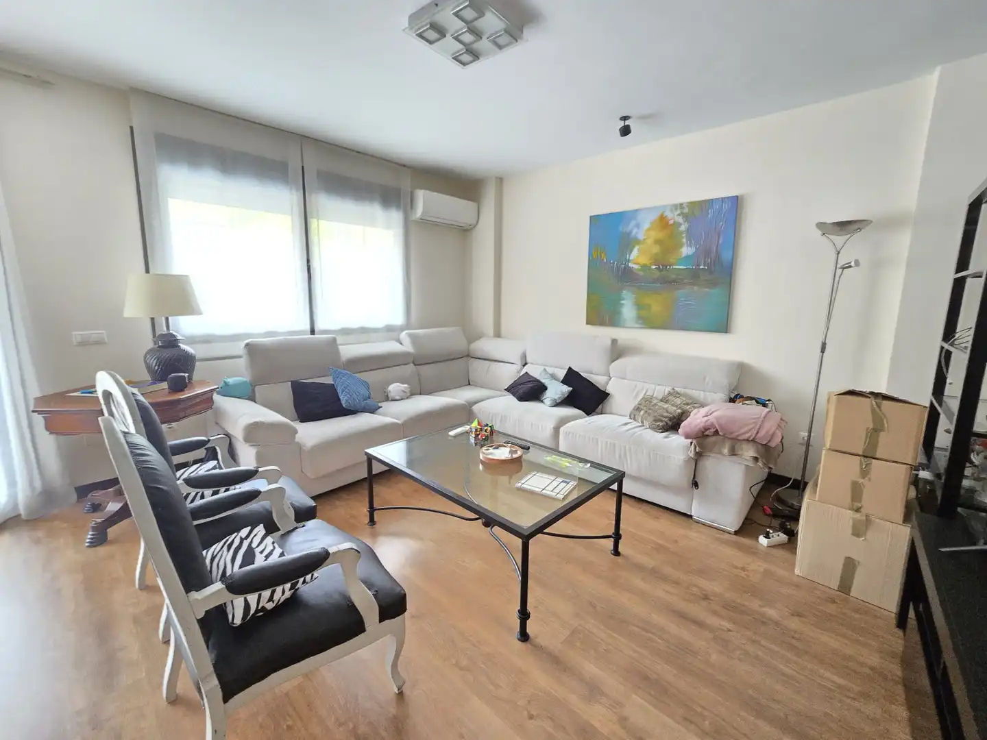 Sala de estar de Casa o chalet en venta en Meco con Aire acondicionado, Calefacción y Parquet