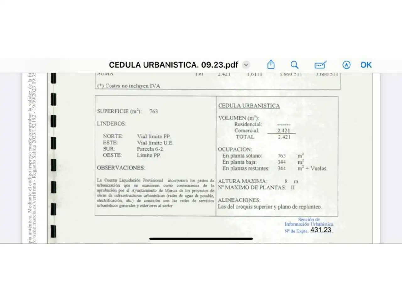Terreno en venta en Murcia