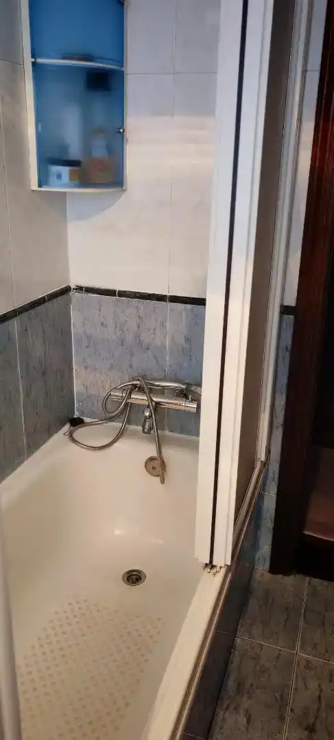 Bathroom of Flat for share in Narón  with Parquet flooring, Storage room and Furnished