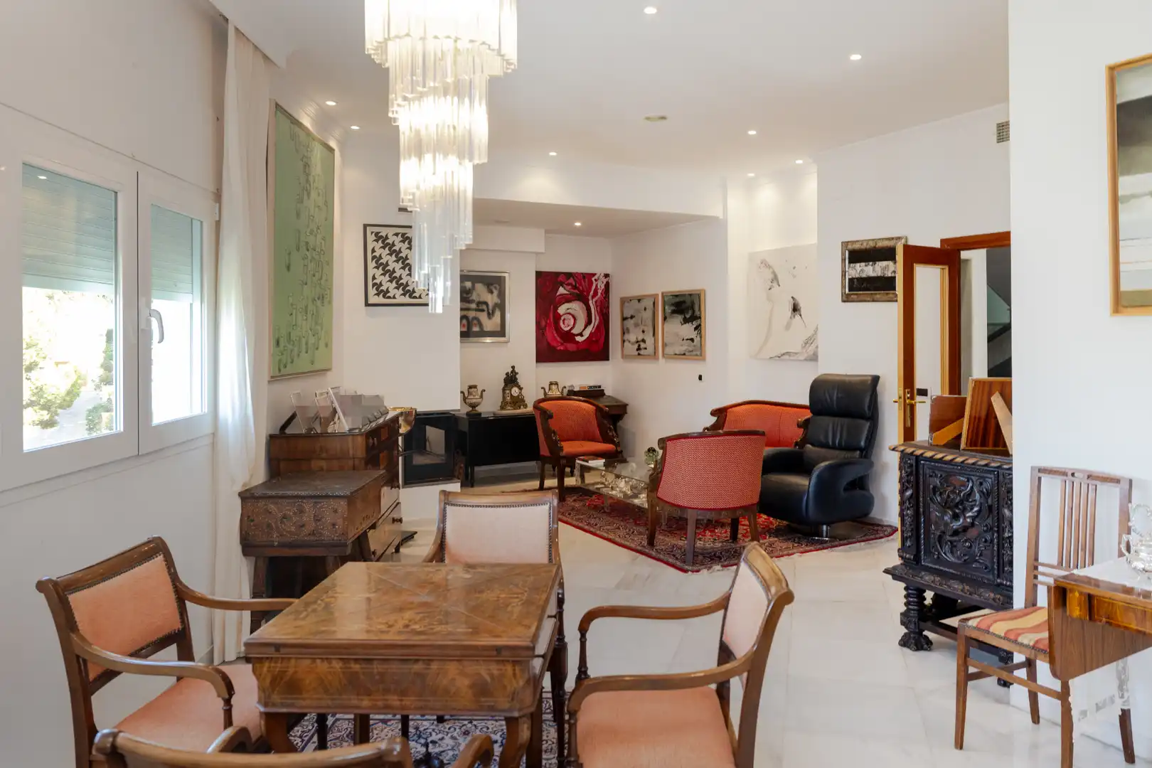 Sala de estar de Casa adosada en venta en Málaga con Aire acondicionado, Calefacción y Jardín privado