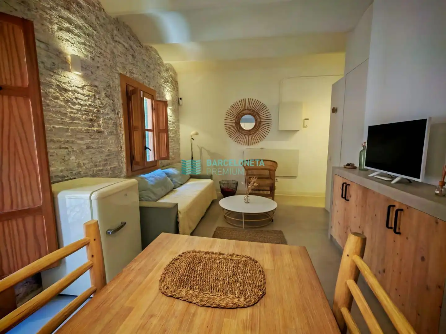 Wohnzimmer von Wohnung zur Miete in Barcelona mit Möbliert und Alarm