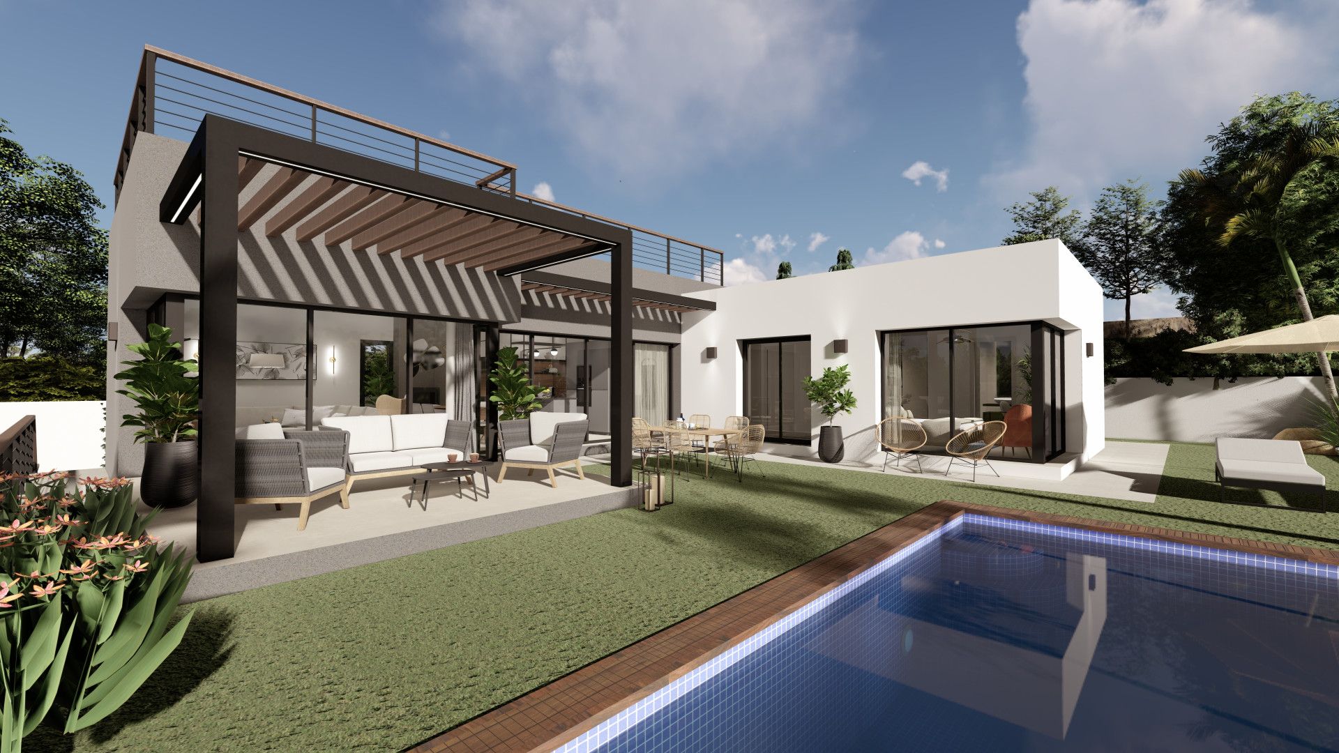 Terrace of House or chalet for sale in Estepona  with Private garden and Swimming Pool