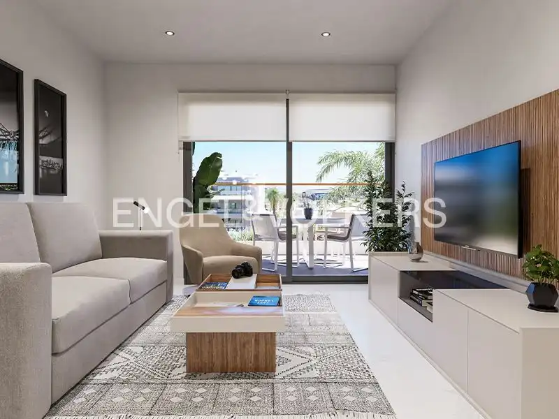 Sala de estar de Piso en venta en Torrevieja con Aire acondicionado, Calefacción y Jardín privado