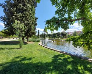 Garden of Flat for sale in  Madrid Capital  with Air Conditioner, Heating and Parquet flooring