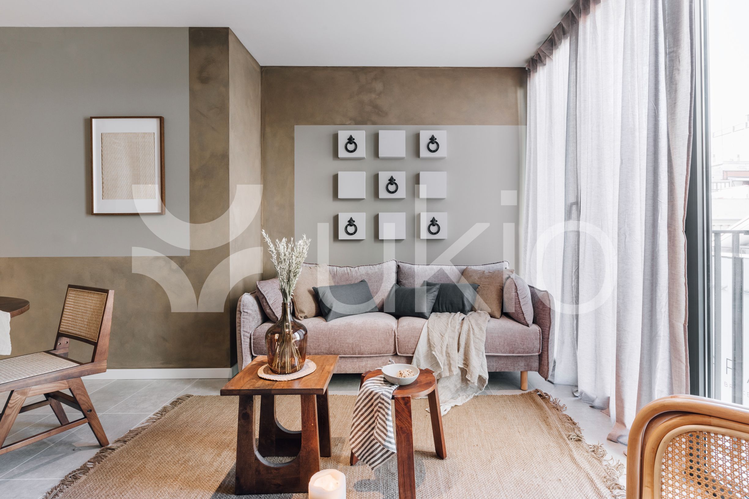 Sala de estar de Apartamento de alquiler en  Barcelona Capital con Aire acondicionado, Amueblado y Horno