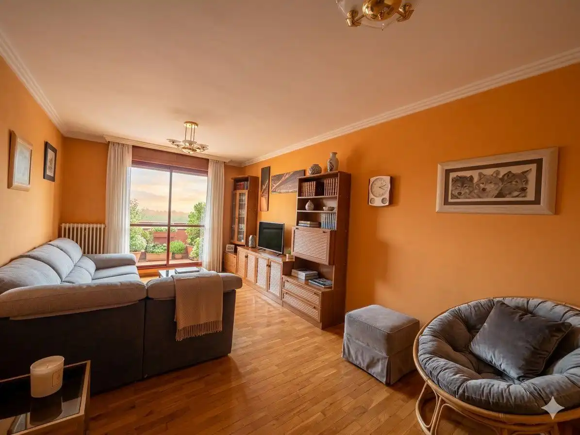 Sala d'estar de Pis en venda en  Logroño amb Calefacció, Parquet i Terrassa