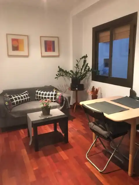 Sala d'estar de Pis en venda en Barcelona amb Aire condicionat, Parquet i Moblat
