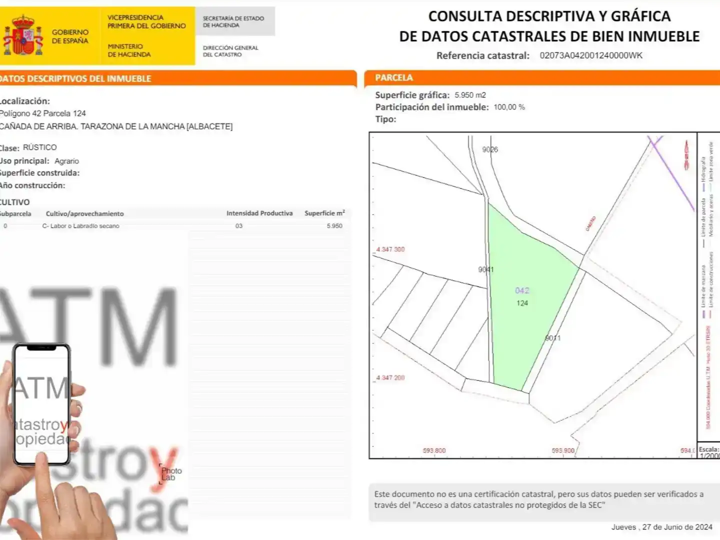 Terreno en venta en Tarazona de la Mancha