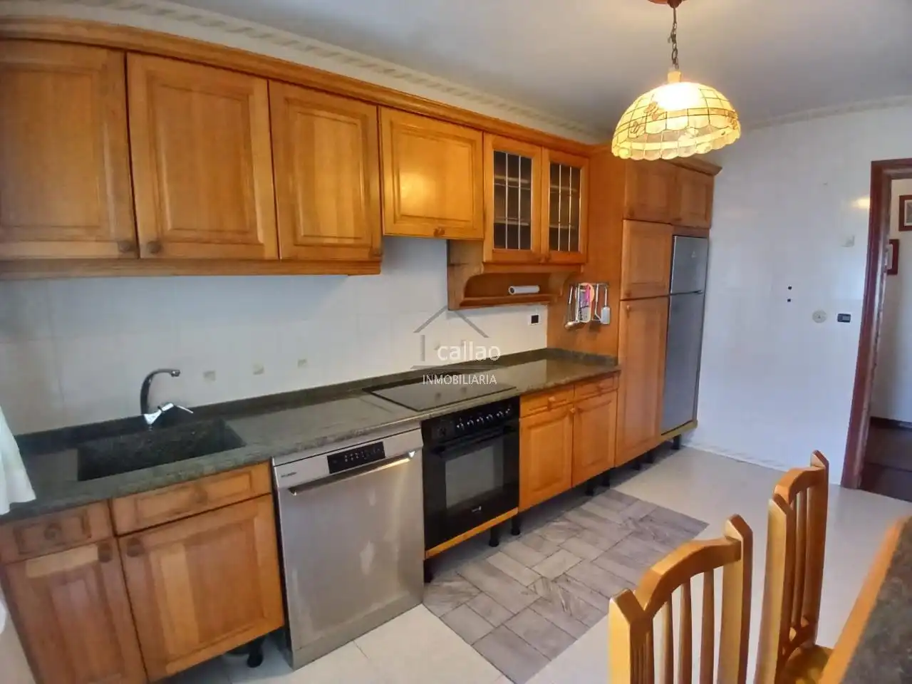 Kitchen of Flat for rent in Ferrol  with Heating, Parquet flooring and Furnished