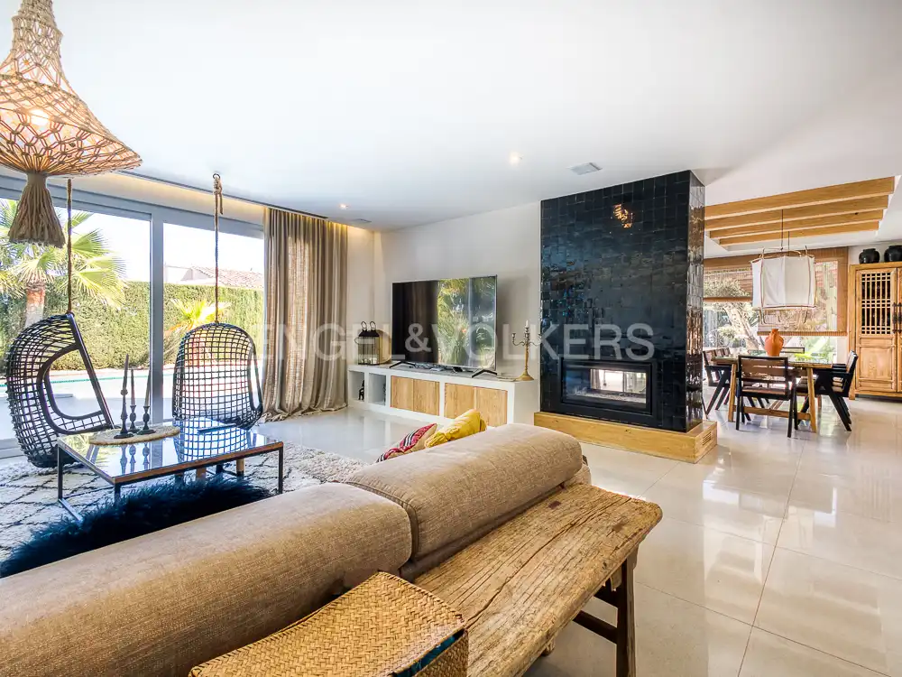 Sala d'estar de Casa o xalet de lloguer en Dénia amb Aire condicionat, Calefacció i Terrassa