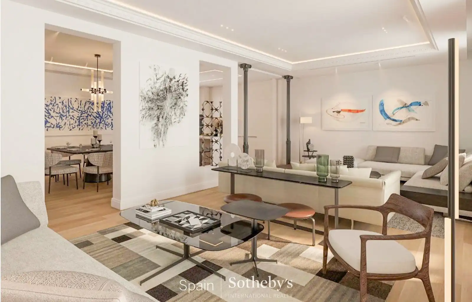 Sala d'estar de Apartament en venda en  Madrid Capital amb Aire condicionat, Calefacció i Terrassa