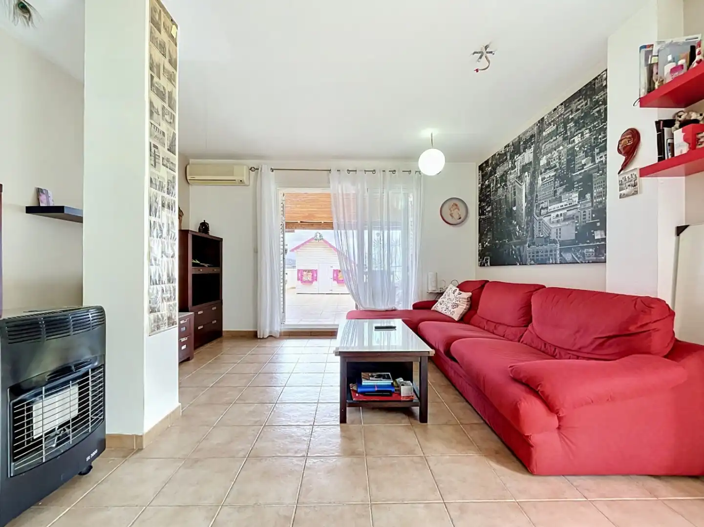 Living room of Flat for sale in Finestrat  with Air Conditioner, Private garden and Terrace