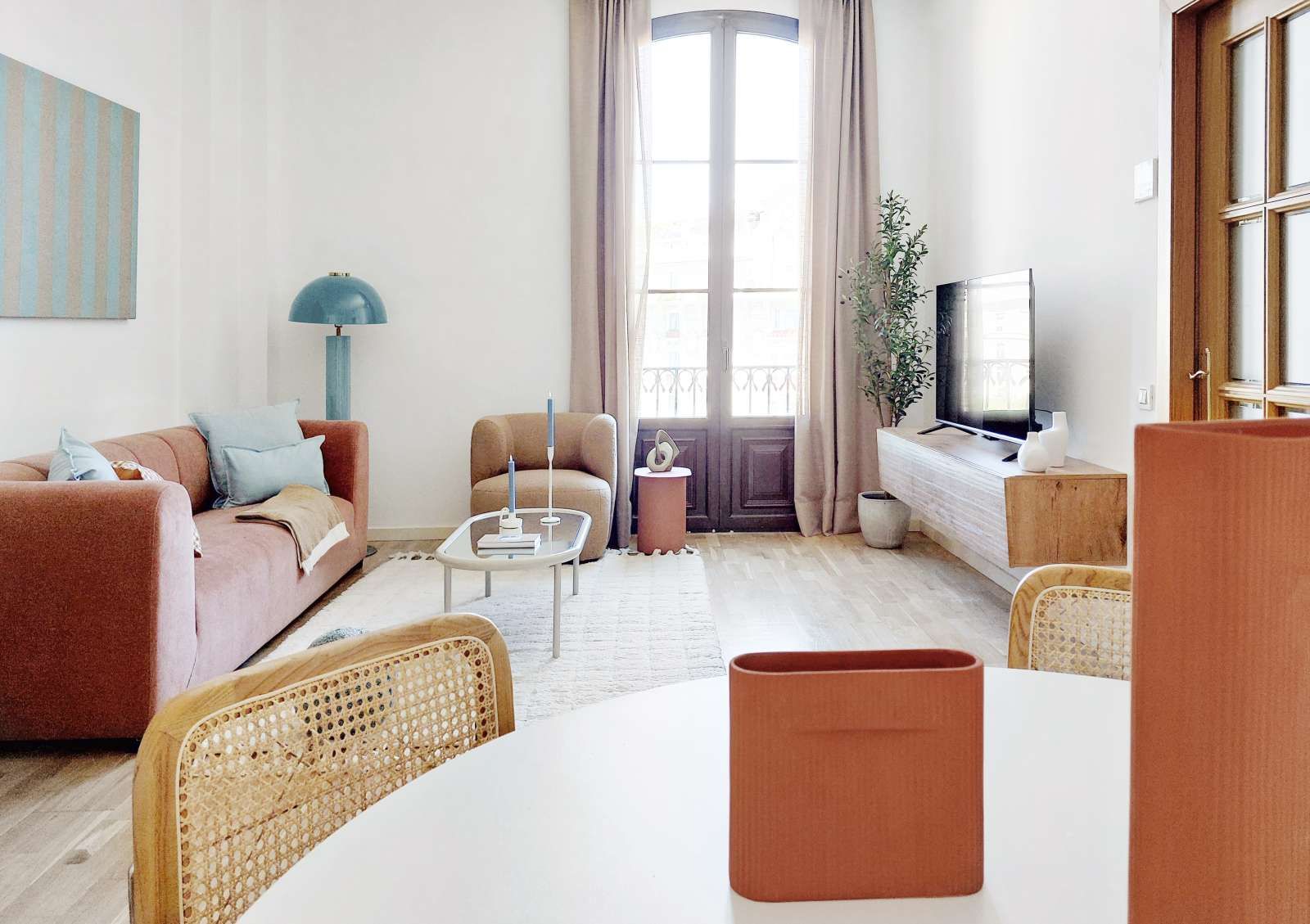 Sala d'estar de Apartament per a compartir en  Barcelona Capital amb Aire condicionat, Calefacció i Terrassa