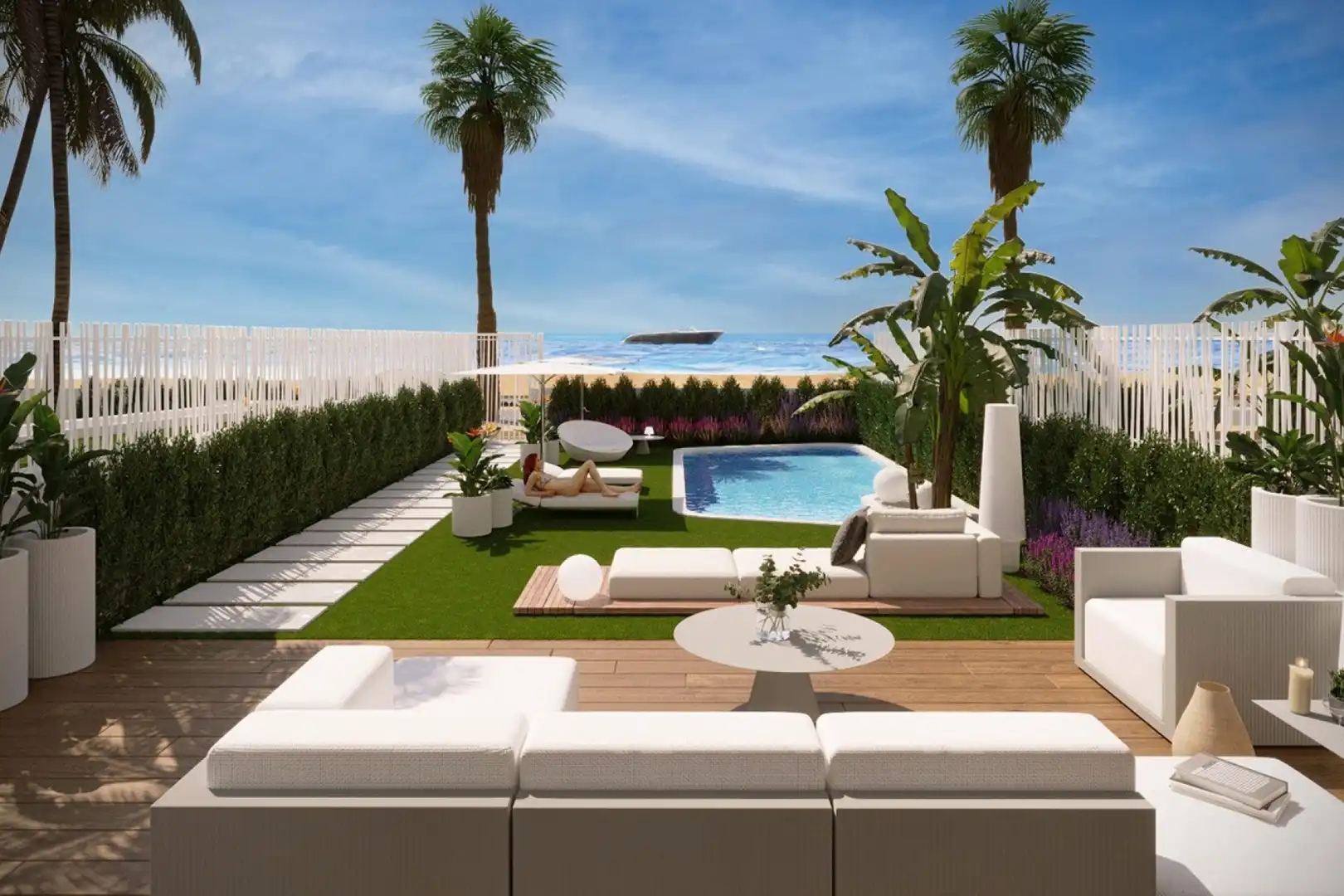 Terrace of Flat for sale in La Manga del Mar Menor  with Air Conditioner, Heating and Private garden