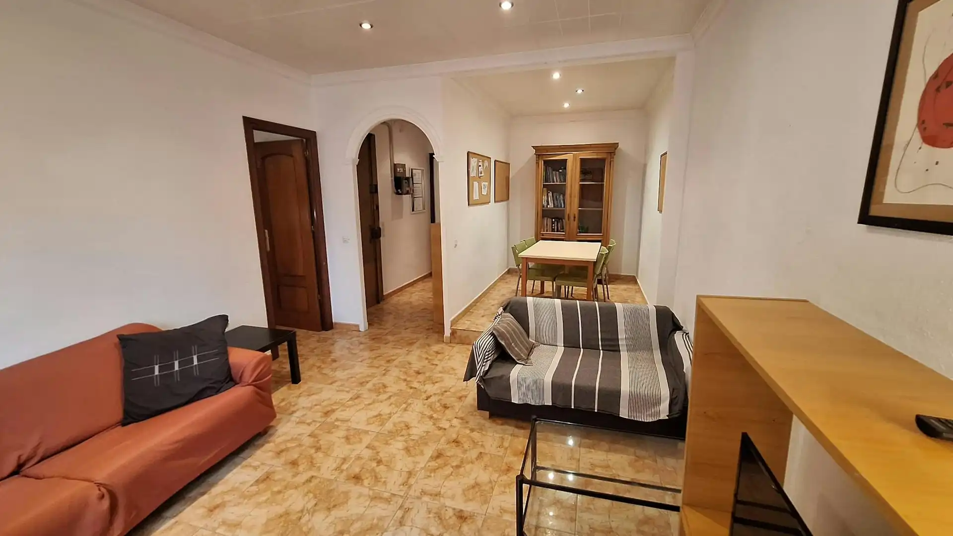 Sala de estar de Piso para compartir en Barcelona con Calefacción, Amueblado y Lavadora