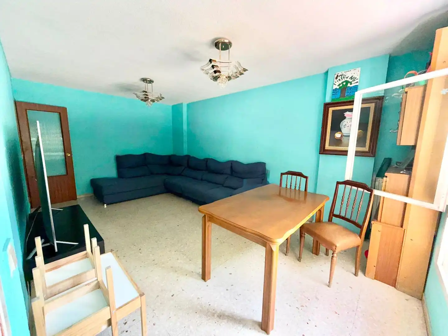 Wohnzimmer von Wohnung zum Verkauf in Madrid mit Heizung, Terrasse und Möbliert