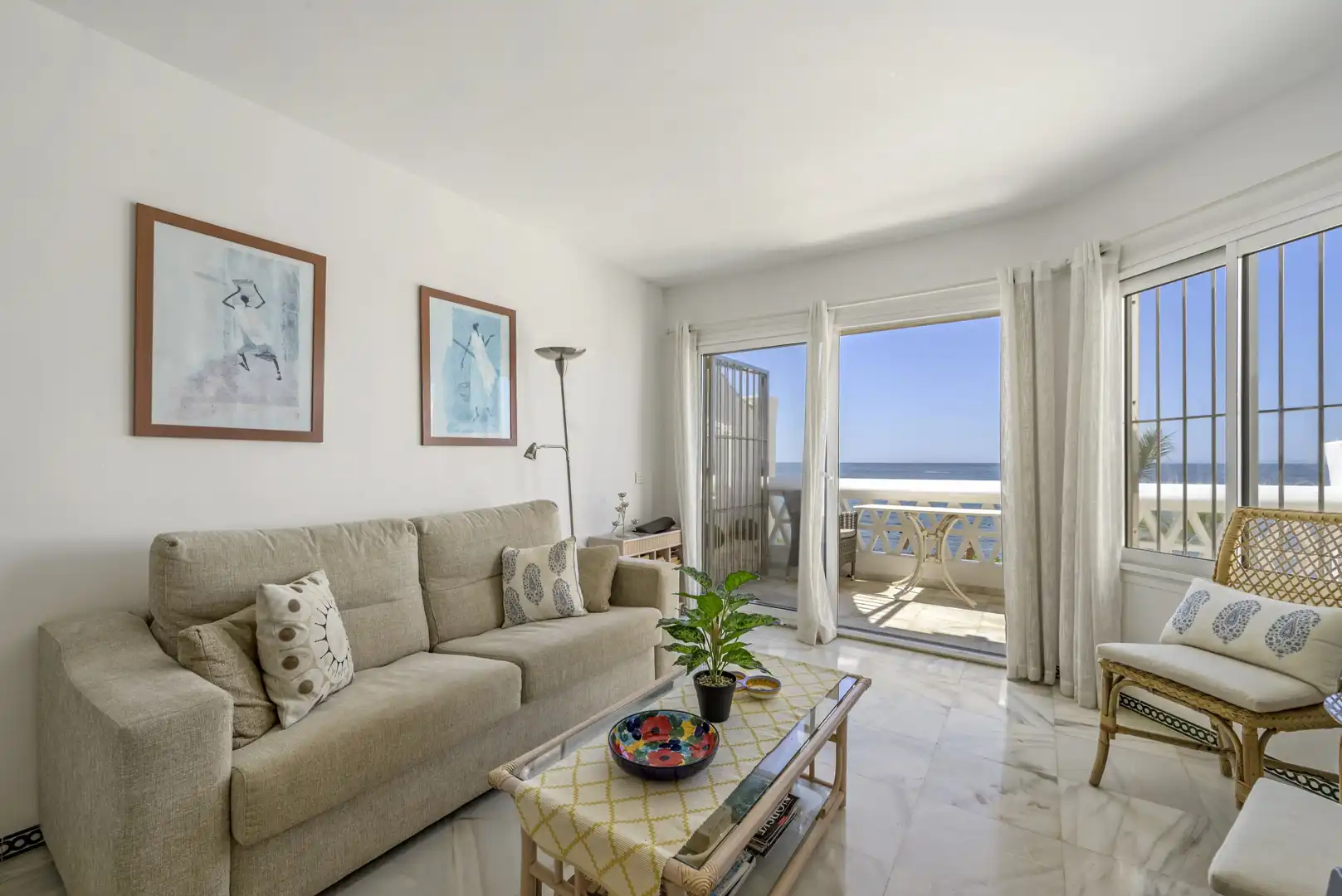 Sala d'estar de Àtic en venda en Mijas amb Aire condicionat, Terrassa i Piscina