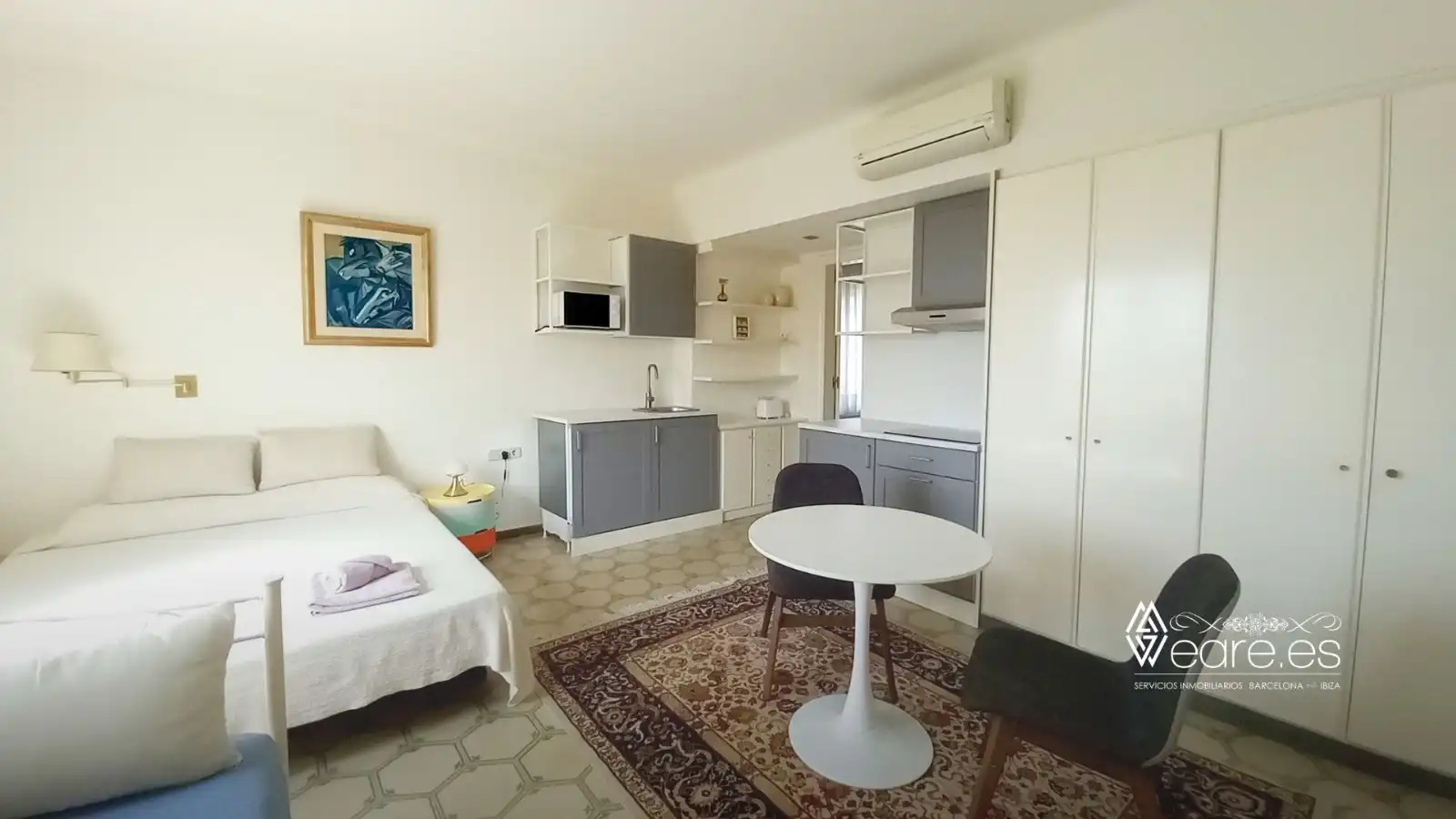 Sala de estar de Estudio de alquiler en Altafulla con Aire acondicionado, Calefacción y Jardín privado